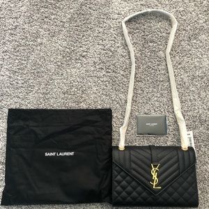 YSL Medium Envelope Tri quilt bag